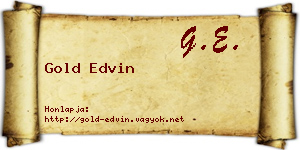 Gold Edvin névjegykártya